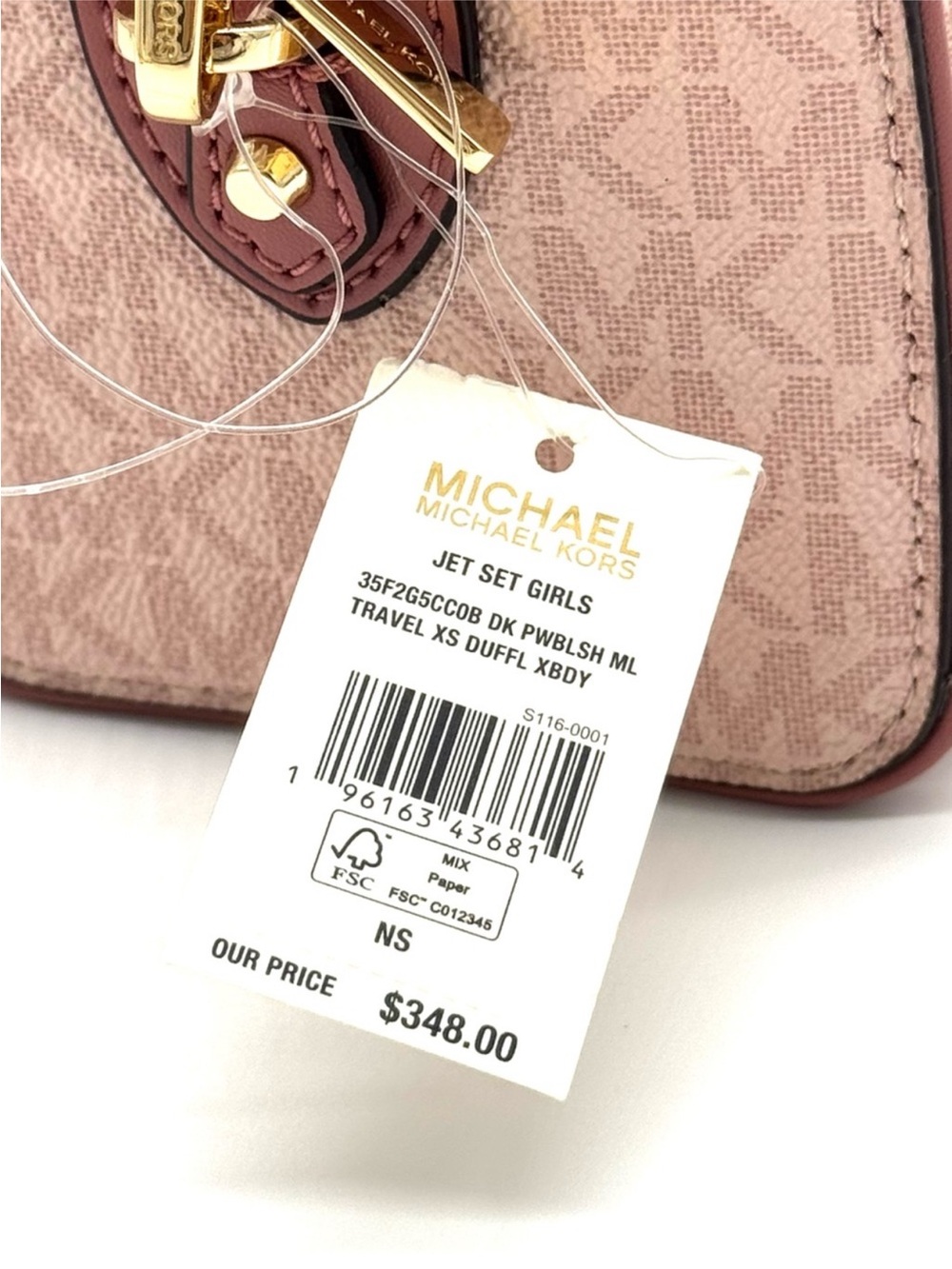 Michael Kors XS Jet Set Travel Girl Duffle Crossbody Bag Powder Blush - Picture 7 of 7